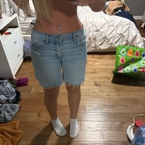 Light Blue Denim Cutoff Shorts